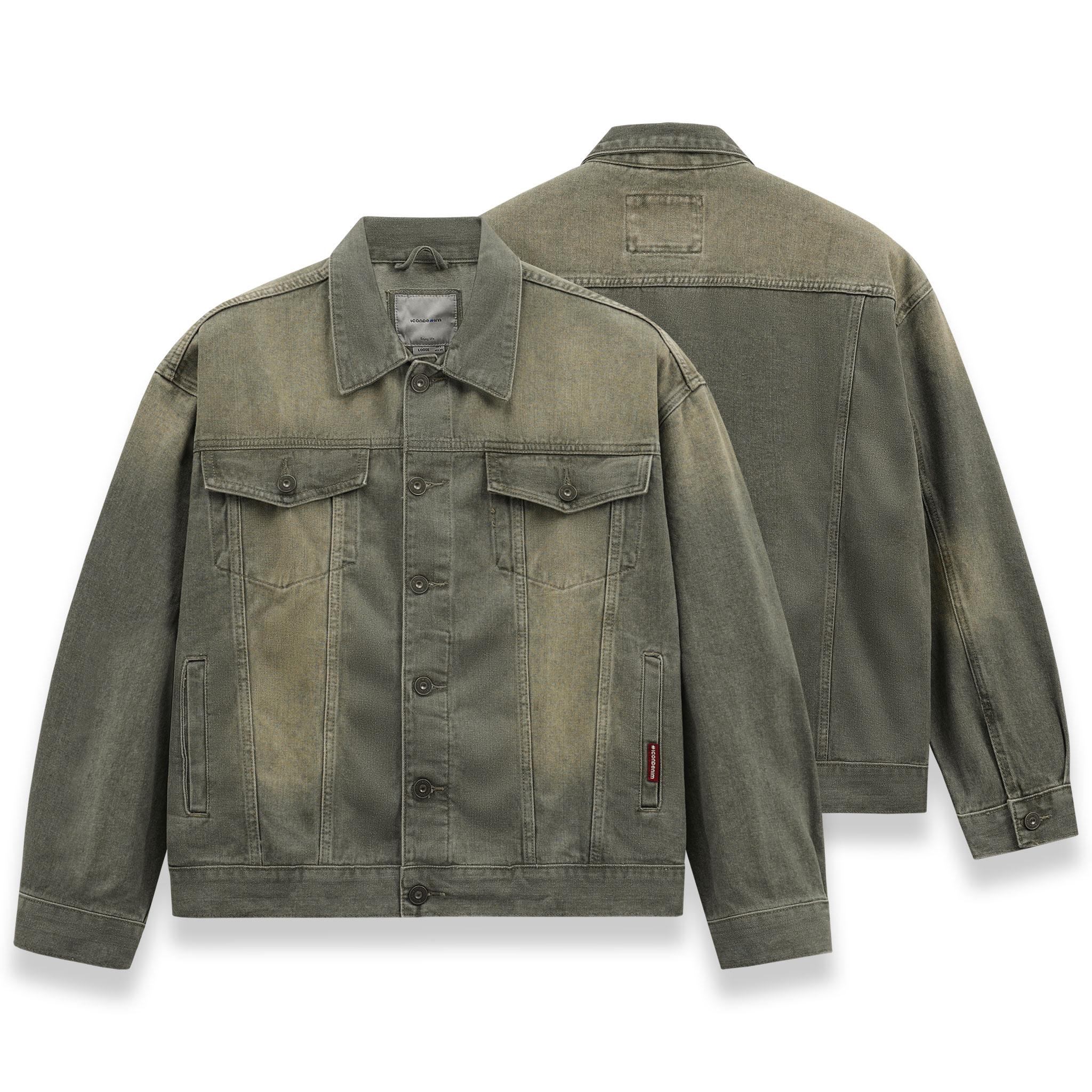 Áo Khoác Jeans Nam Moss Sage Tint Wash Form Loose
