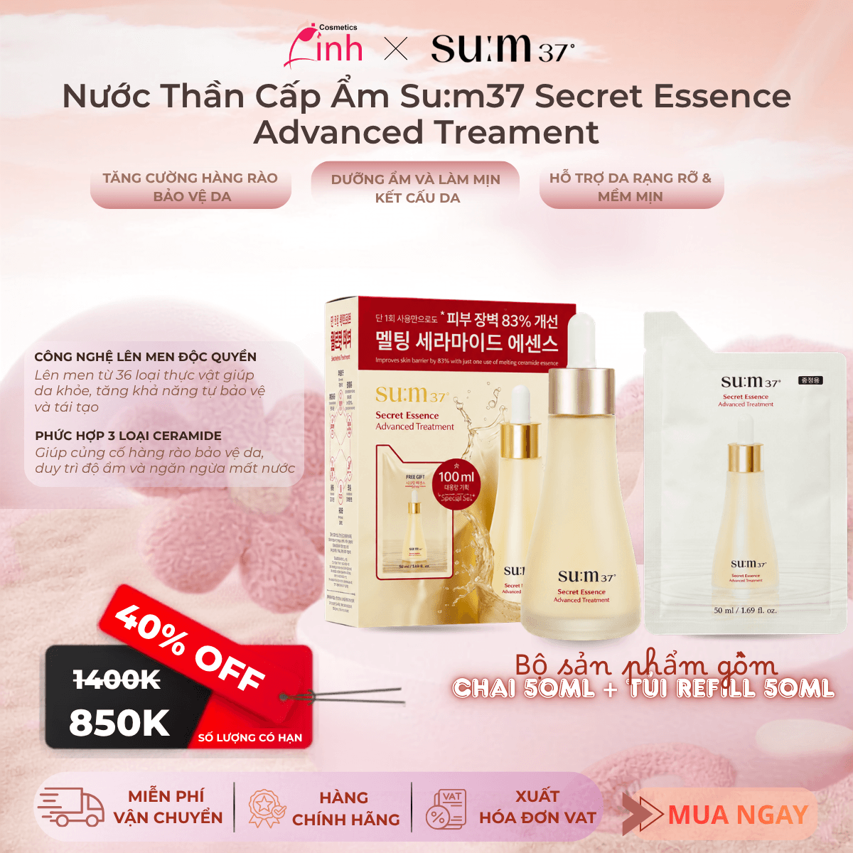 Nước Thần Cấp Ẩm Su:m37 Secret Essence Advanced Treament