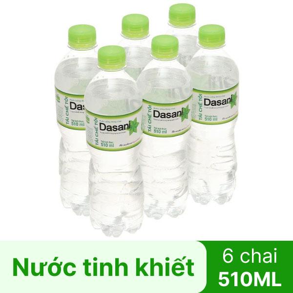 6 chai nước tinh khiết Dasani 510ml