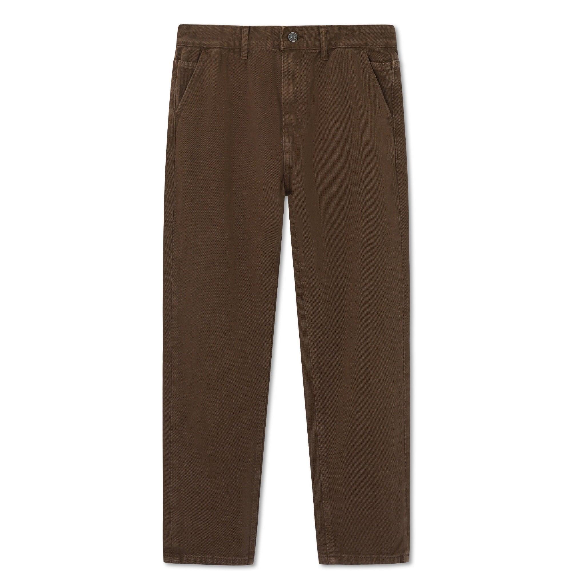 Quần Kaki Nam Garment Dye With Leather Detail Form Straight