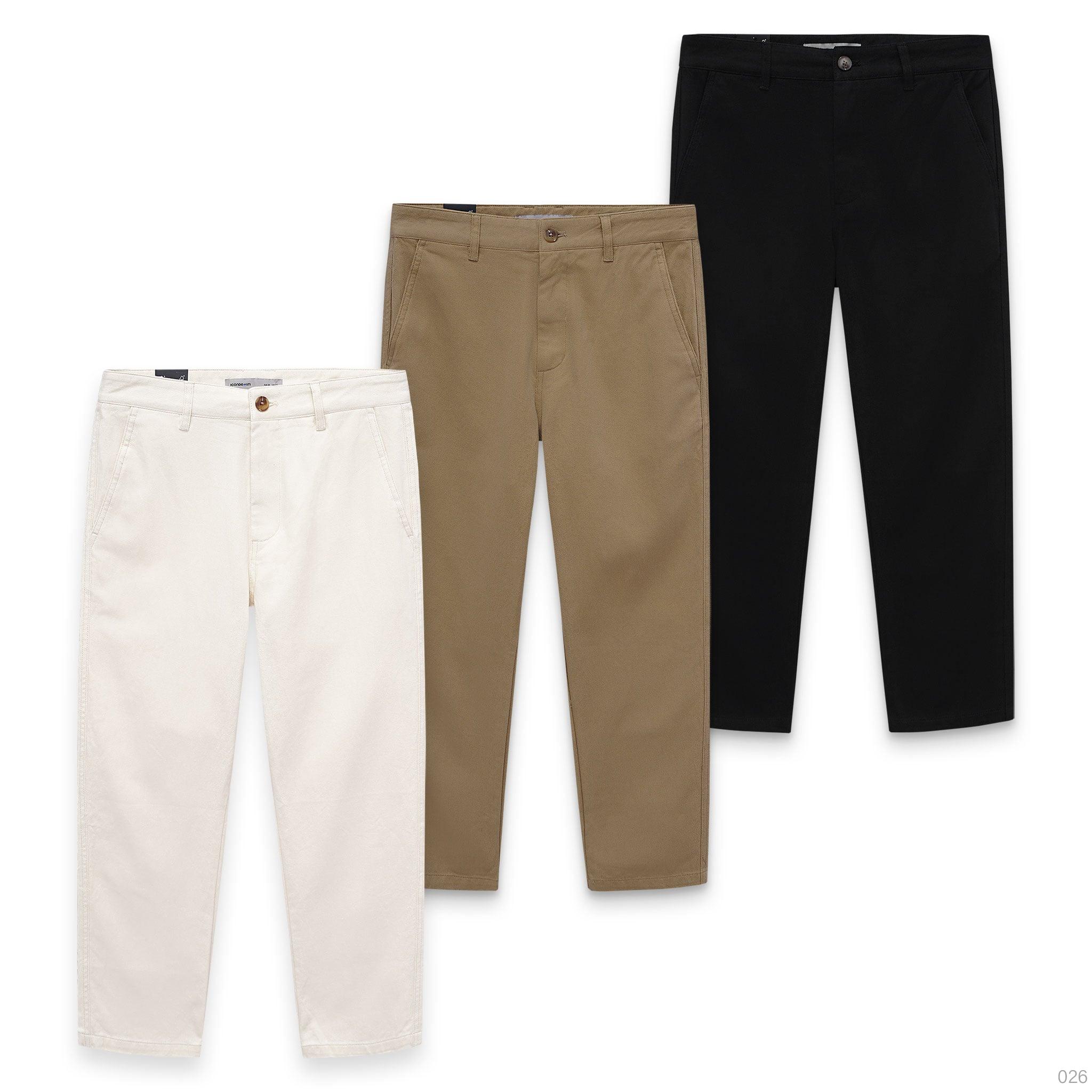 Quần Kaki Nam Ống Suông Trơn Fit Classic Form Straight